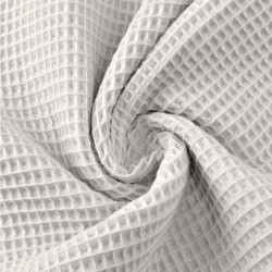 Tissu Coton Nid d'Abeille Gris Clair| Tissus Loup