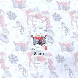Tissu Coton Bonhomme de Neige bonnet rouge | Tissus Loup