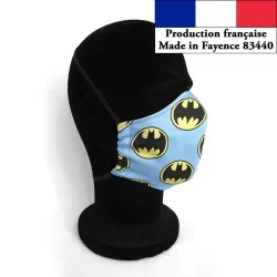 Masque protection barrière Batman design à la mode réutilisable AFNOR | Tissus Loup
