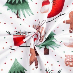 Tissu Coton Sapin et Patin de Noël | Tissus Loup