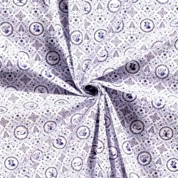 Tissu Coton Faïence de Delft motif hollandais bleu et blanc | Tissus Loup