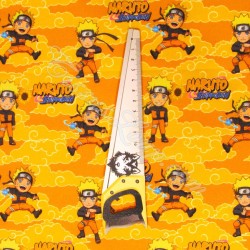 Tissu coton sous licence Naruto Shippuden Fond jaune orange | Tissus Loup