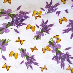 Tissu Bouquet de Lavande et Papillon | Tissus Loup