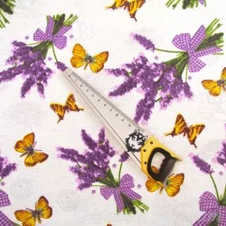 Tissu Bouquet de Lavande et Papillon | Tissus Loup