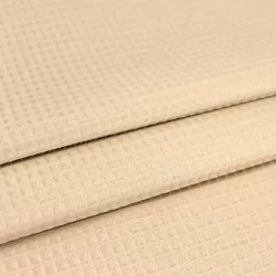 Tissu Coton Nid d'Abeille Beige | Tissus Loup