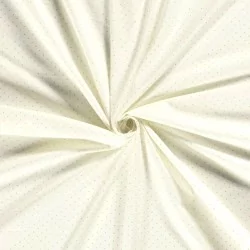 Tissu Coton Pois Dorés 2mm Fond Blanc Cassé | Tissus Loup