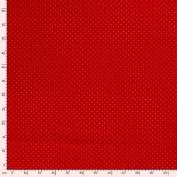 Tissu Coton Pois Dorés 2mm Fond Rouge | Tissus Loup