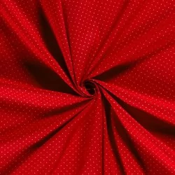 Tissu Coton Pois Dorés 2 mm Fond Rouge | Tissus Loup