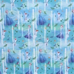 Tissu Reine de Neige Elsa et Olaf