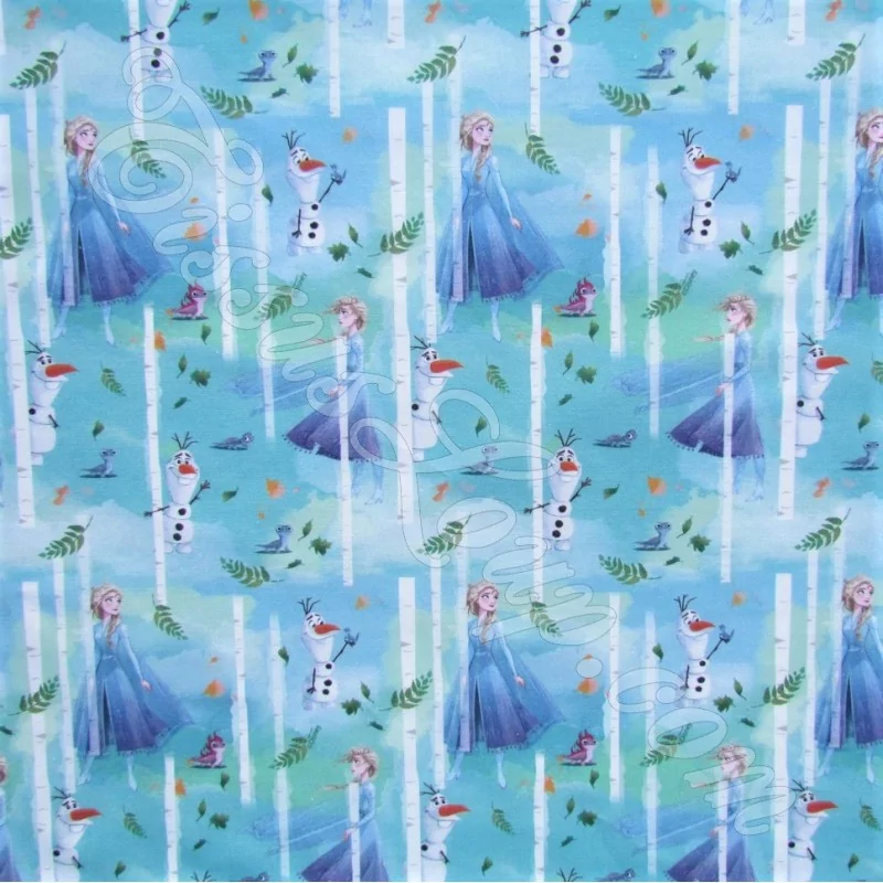 Tissu Coton Reine de Neige Elsa et Olaf | Tissus Loup