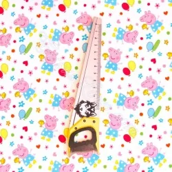 Tissu coton Peppa Pig Fond Blanc | Tissus Loup