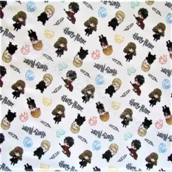 Tissu Coton Harry Potter Fond Blanc | Tissus Loup