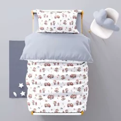 Tissu Coton Ourson Pompier et Son Camion | Tissus Loup