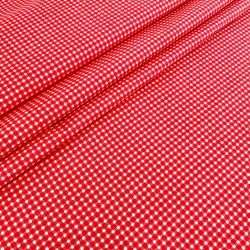 Tissu Coton Petits Carreaux Rouge et Blanc 3mm | Tissus Loup