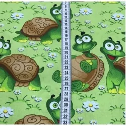 Tissu Coton Tortues Vertes | Tissus Loup