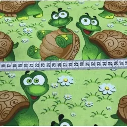 Tissu Coton Tortues Vertes | Tissus Loup