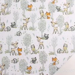 Tissu Coton Petits Animaux de la Foret | Tissus Loup