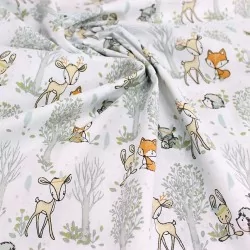 Tissu Coton Petits Animaux de la Foret | Tissus Loup