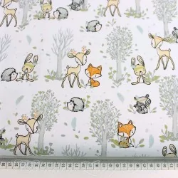 Tissu Coton Petits Animaux de la Foret | Tissus Loup