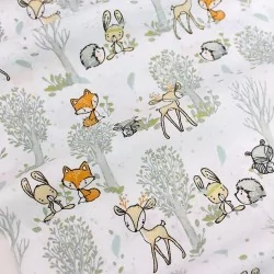 Tissu Coton Petits Animaux de la Foret | Tissus Loup