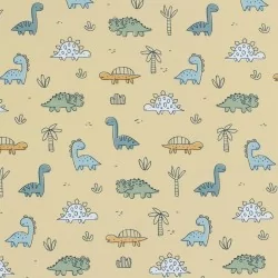 Tissu Jersey coton Dinosaures | Tissus Loup