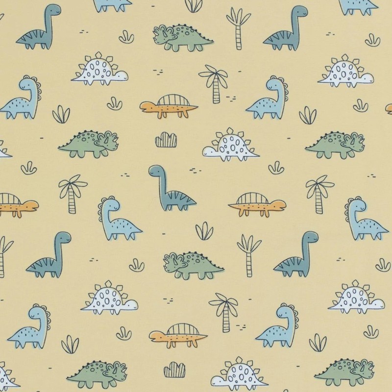 Tissu Jersey coton Dinosaures | Tissus Loup