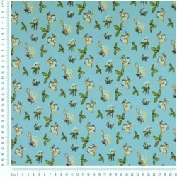 Tissu Jersey Fleurs des Champs Fond Vert | Tissus Loup