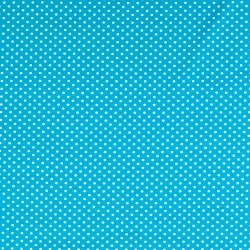 Tissu Jersey Pois Blanc 3mm Fond Bleu Turquoise | Tissus Loup