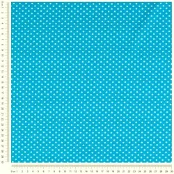 Tissu Jersey Pois Blanc 3mm Fond Bleu Turquoise | Tissus Loup