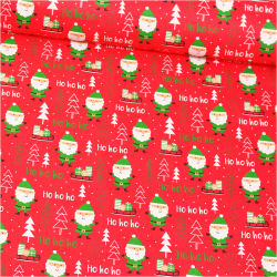 Père Noël vert - Ho ho ho Tissu Coton | Tissus Loup