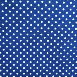 Tissu Jersey Pois Blanc 3mm Fond Bleu Roi | Tissus Loup