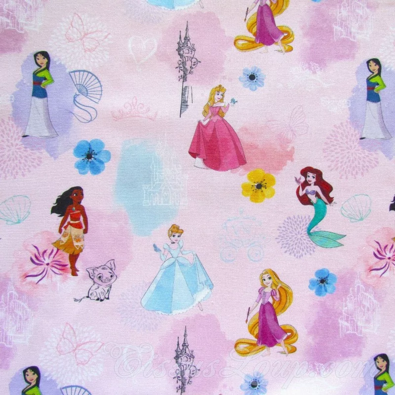 Tissu Coton Princesses Disney | Tissus Loup