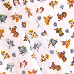 Tissu Coton la Pat Patrouille Fond Blanc | Tissus Loup