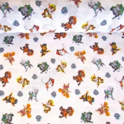 Tissu Coton la Pat Patrouille Fond Blanc | Tissus Loup
