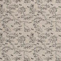 Tissu Sweat Polaire Alpine Dinosaures | Tissus Loup