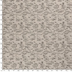 Tissu Sweat Polaire Alpine Dinosaures | Tissus Loup