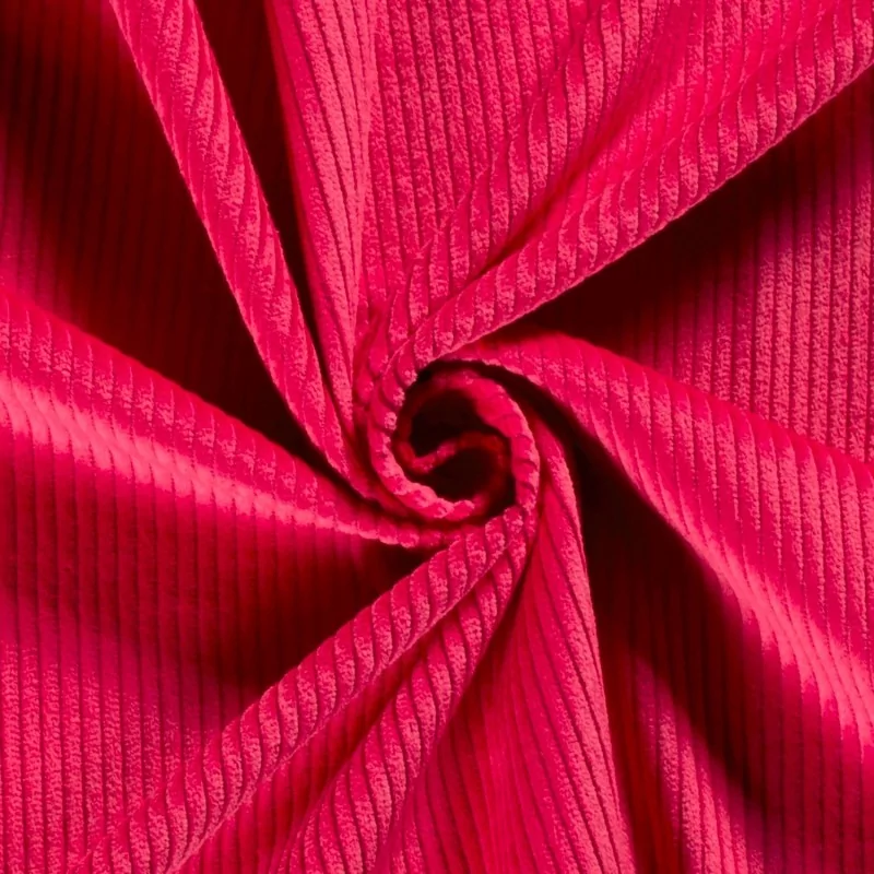 Tissu Velours Côtelé Fuchsia grosses côtes 4,5 mm| Tissus Loup