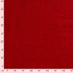 Tissu Velours Côtelé Stretch Rouge grosses côtes 4,5 mm | Tissus Loup