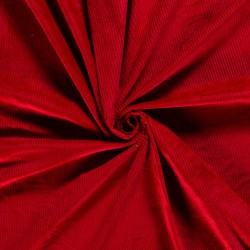 Tissu Velours Côtelé Stretch Rouge grosses côtes 4,5 mm | Tissus Loup