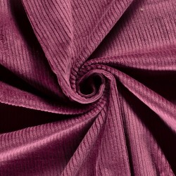 Tissu Velours Côtelé Stretch Mauve grosses côtes 4,5 mm | Tissus Loup