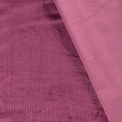 Tissu Velours Côtelé Stretch Mauve grosses côtes 4,5 mm | Tissus Loup