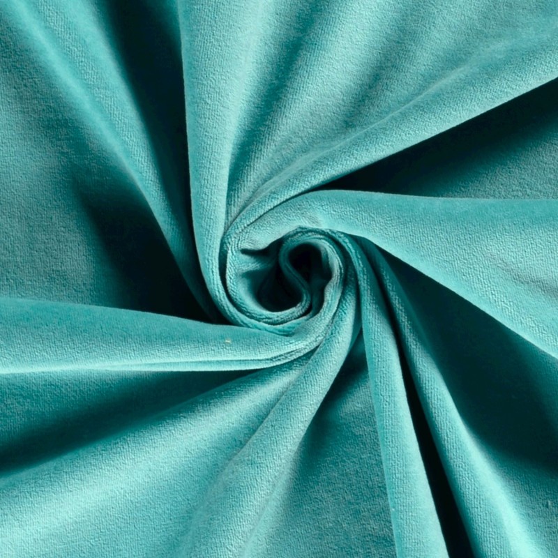 Tissu Velours jersey Turquoise | Tissus Loup