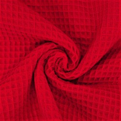 Tissu Nid d'Abeille Rouge