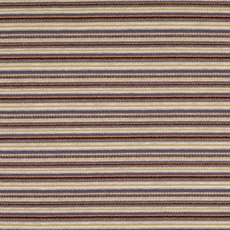 Tissu jersey rayures marron, beige et gris | Tissus Loup