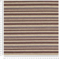 Tissu jersey rayures marron, beige et gris | Tissus Loup