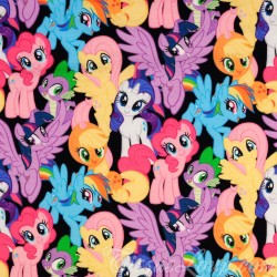 Tissu Jersey My Little Pony Fond Noir Mon Petit Poney
