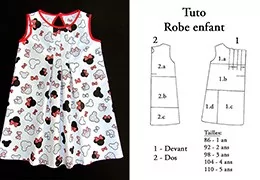 Tutoriel : Confectionner une Robe enfant avec Minnie Mouse